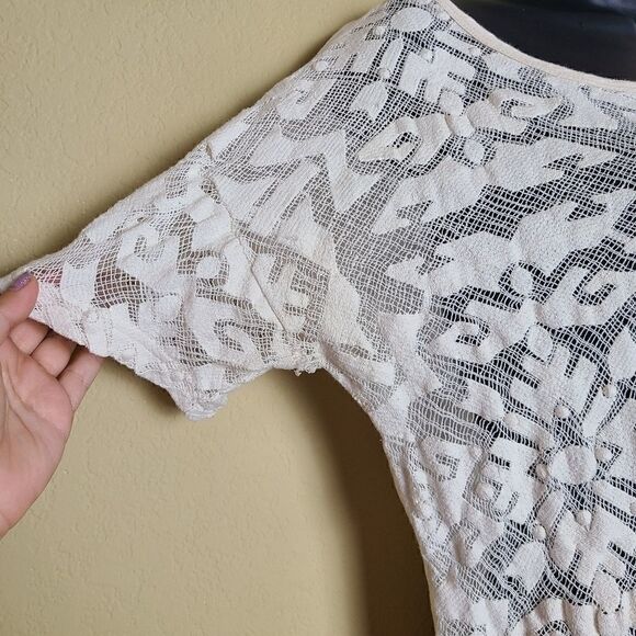 Madewell Sheer Cream Top   - Picture 3 of 7